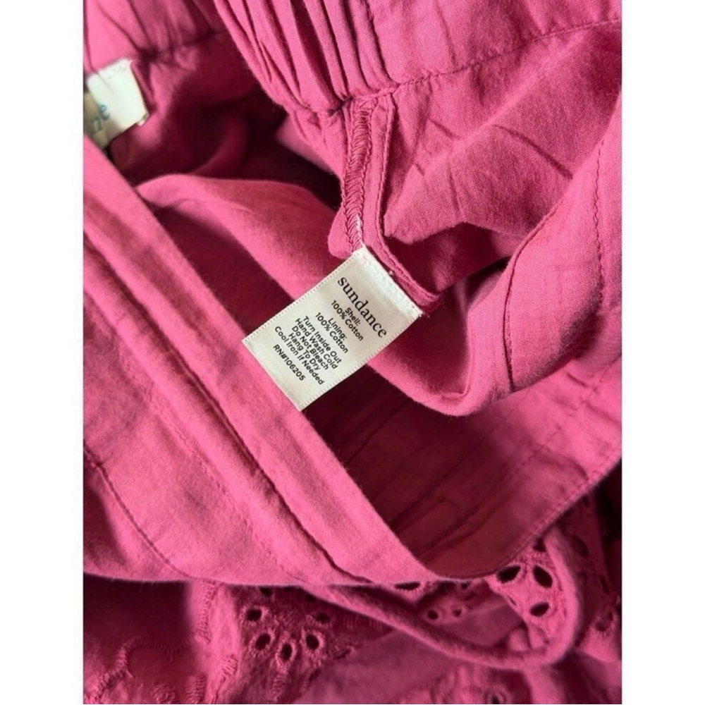 Sundance Bastilla Tiered Pink Eyelet Boho Skirt size L Fuchsia Pink - Picture 7 of 7